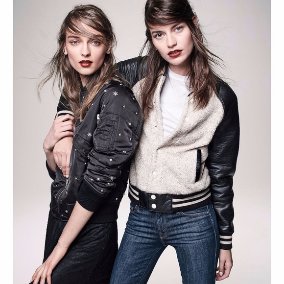 Sandro Silencio Stud Bomber Jacket Kendall Jenner - Picture 3 of 3